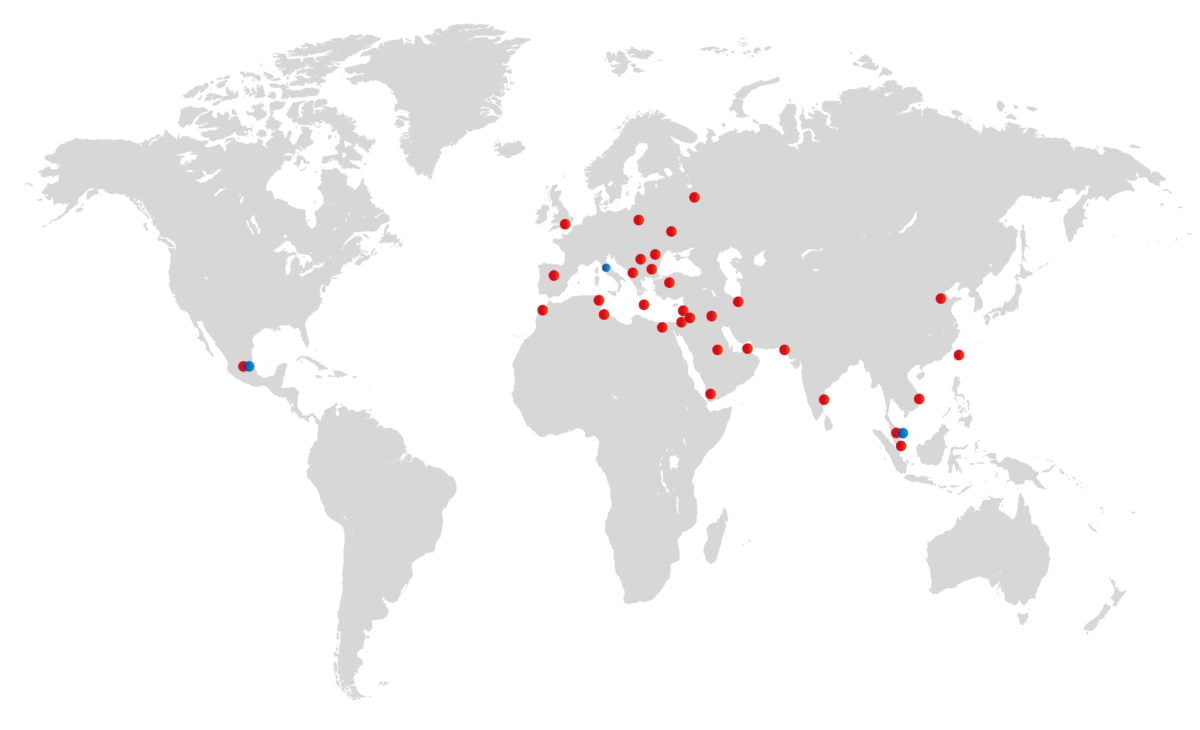 I nostri dipartimenti nel mondo